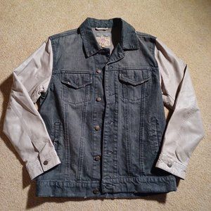 Jachs Varsity Denim and Faux Leather